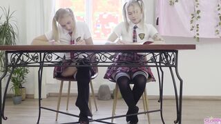 two Lesbians sharing one Cock - 3 Way blindfolded Double Bj - Trailer#02 Mimi Cica & Lulu Love