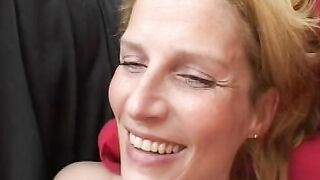 Blonde Cougar fucking after Homework