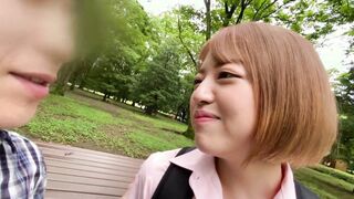 Adorable Japanese teenie with short hair experience first pov . Old bf teaches her how to bj then fucks twat bareback. Japanese amateur 18yo jizzed.