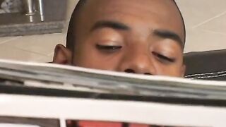 Honey skin black deep throats ebony penis before rough nailed