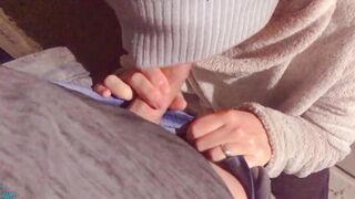 Lusty co-worker creampied after working