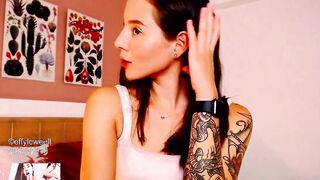 Young Colombian college women loves to performance off her lustful thin inked body to all the