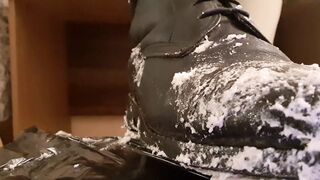 Dominating over food inside my rides boots