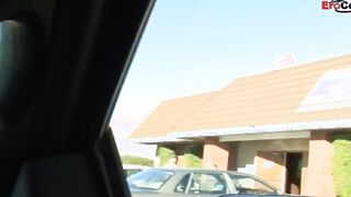 Big Titted blonde Hottie hookup at the street for her first porn film