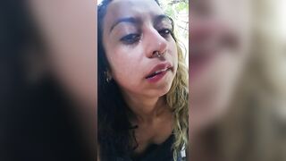 Hispanic 18 blows cock by a waterfall and gets a nice load