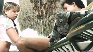 Slutty eighteen school girl jerks off then fucks