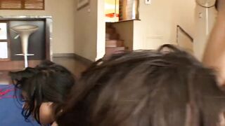 Threesomme Lesbians goddess alone at home