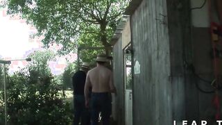 Amazing little thot with long jugs and long booty caught into a 3 way with grandpa