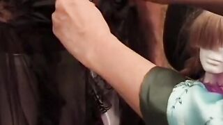 Cross dressing men bend each other over and banged into the booty