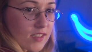Adorable blonde cunt with mouth gets plowed on a barstool