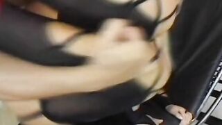 Curvy blonde plays with dildos then gets double penetrated by 2 men