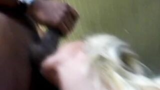Goddess blonde gets anal beads inside her booty and a big african dick to nailed her
