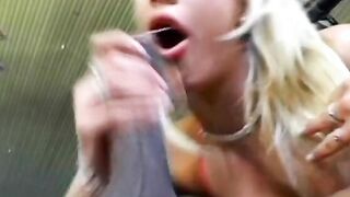 Goddess blonde gets anal beads inside her booty and a big african dick to nailed her