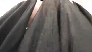 Blonde shows off her curves then gets double penetrated by a ebony and a white dude