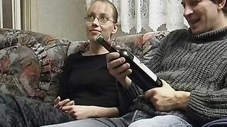 Young Lovers into the 90s boned on rhe Couch
