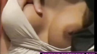 Great Blonde Wifey plays with strangers into Cinema !