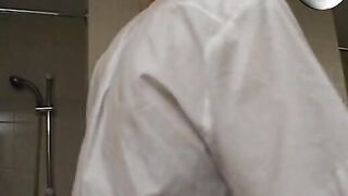 18 Year Old with Pink Vibrator into the Restroom