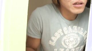 Very adorable japanese college girl gets her swimsuite ripped to banged her bushy teens vagina