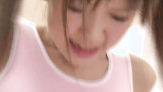 Very adorable japanese college girl gets her swimsuite ripped to banged her bushy teens vagina