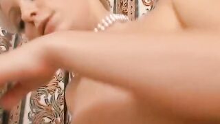 Elegant thot want to taste a african rough penis on a leather couch