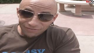 Thin red haired thot with big legs and tiny jugs pick up for sex