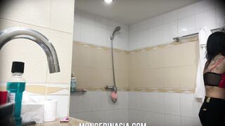 Small Thai 18 year old inseminated on secret webcam