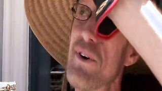 3 excellent lesbo models are toying each other's babe bald cunts against the pool