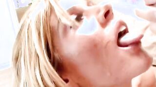 Vulgar old bimbo ride men throbbing pole on a couch