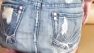 Blonde bitch gets thick man pole up her tight butt hole and swallows load