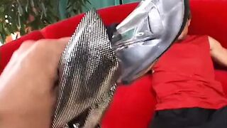 Beauty dark haired can handle 2 rough cocks at the same time