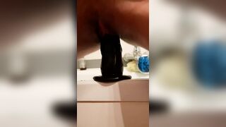 Fiance training for big black cock with long vibrator till she cum