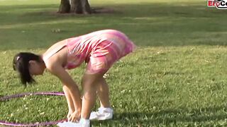 Slender Teenagers with tiny natural boobs pick up for sex and a mouth creampie
