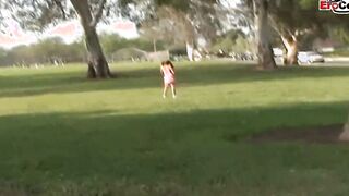 Slender Teenagers with tiny natural boobs pick up for sex and a mouth creampie