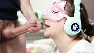 ICE CREAM TASTE GAME with long cheat on teens year mature blindfolded teenie bimbos's best friend