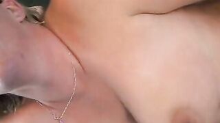 Blonde beauty's licking a dildo to slip it inside her vagina