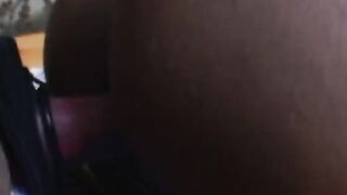 An black sexy and 2 white lesbians are fucking with a strap on into bed