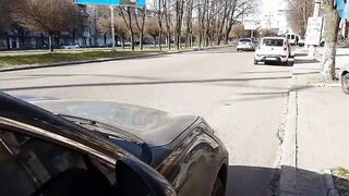 hot amateur MILF masturbates and squirts into the vehicle at the outdoor city street