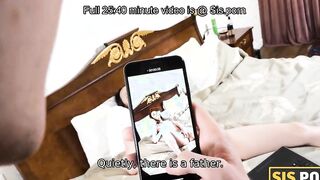 SISPORN. Sweet Butterfly is caught masturbating and humped by stepbro