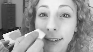 Curly haired blonde flashes her vagina outside and ride dick for cum reward