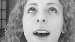 Curly haired blonde flashes her vagina outside and ride dick for cum reward