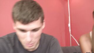 Cheating GF spreads legs for him
