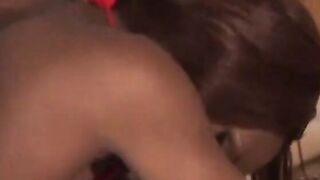 African honey into Hottie fishnets gets drilled hardcore by a african hunk into bed