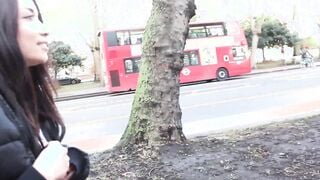 eager eastern gets excited peeing into her jeans inside front of everyone