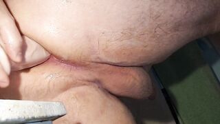 two long anal toy , 11 and 14 inch and fist