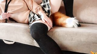 A studentgirl with a fox tail is having fun. MadamFox