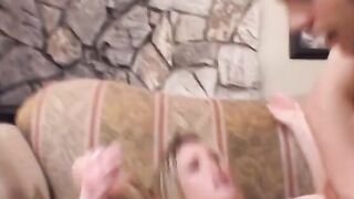 Beauty booty blonde gets a cream pie and licks cumload clean