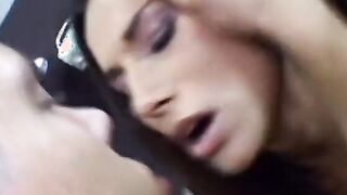 Fit stud gets to bang a Beauty dark hair into the toilets