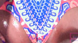Nina Rivera oiled up into her bikini before she blows my PENIS