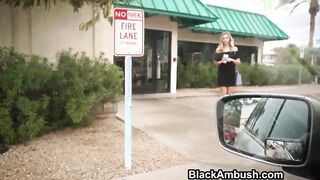 Blonde Eighteen Ambushed by big African Man