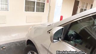 Blonde Eighteen Ambushed by big African Man